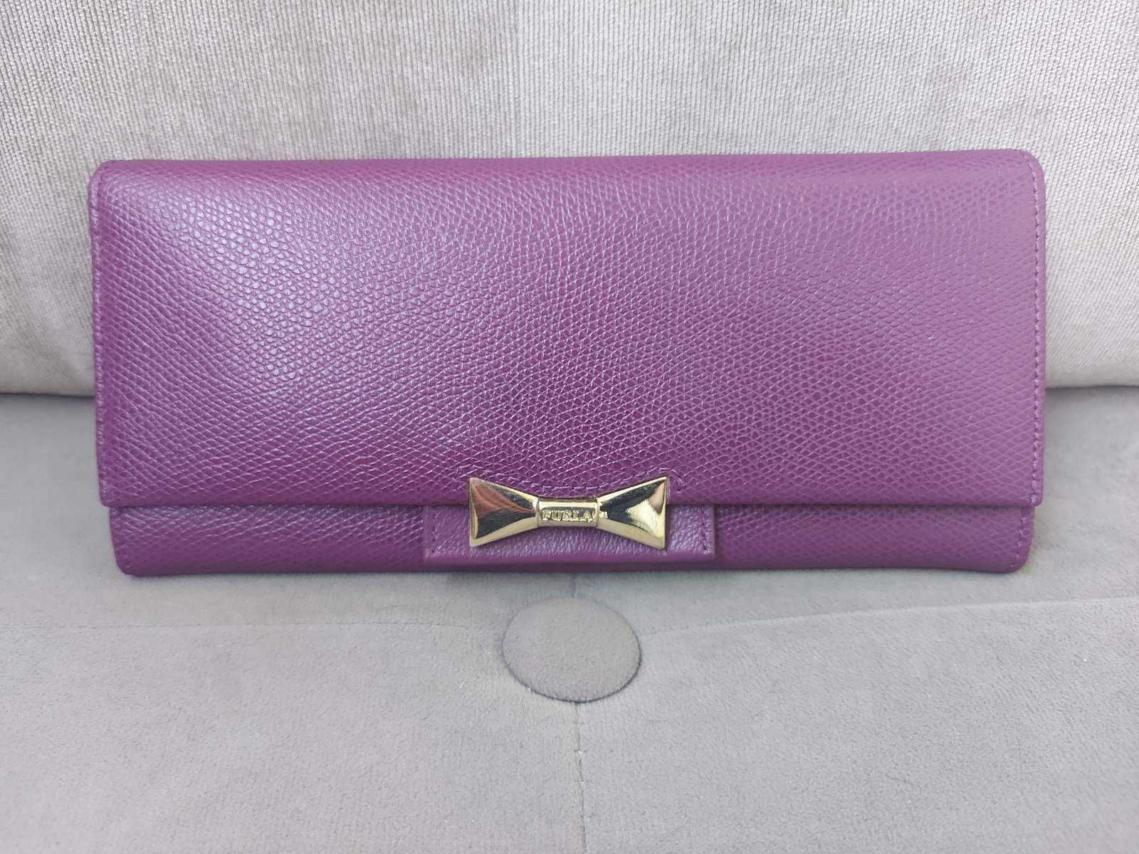 Шкіряний гаманець Furla, фіолетовий