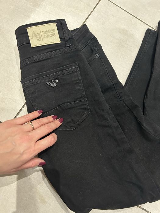 Armani jeans spodnie rurki czarne nowe S