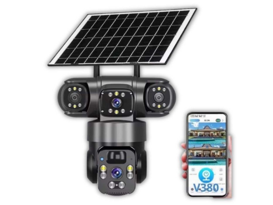 Solarna KAMERA Zewnętrzna Obrotowa Obiektywy Bezprzewodowa - WYPRZEDAŻ