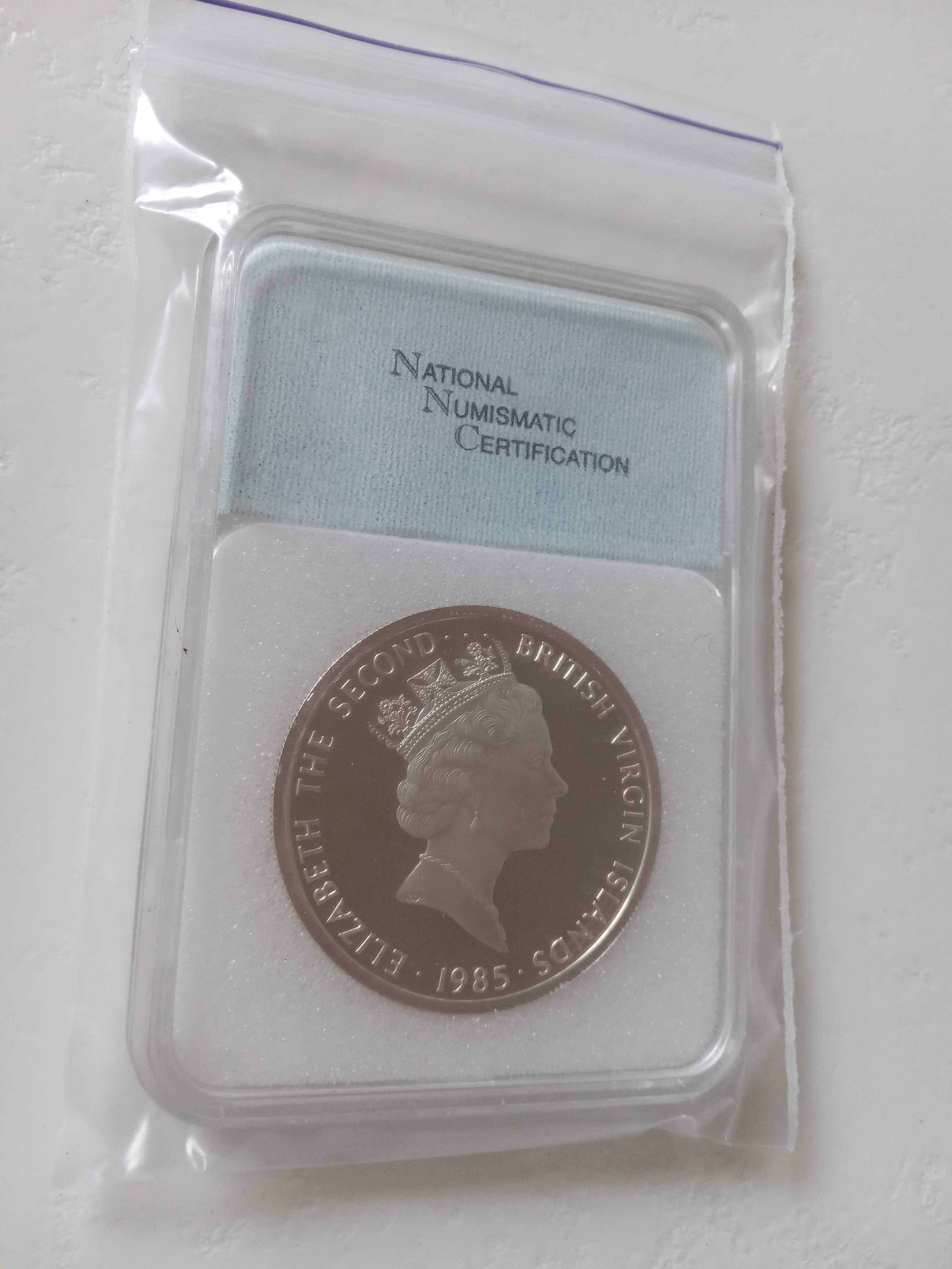 монета серебро British Virgin Islands 20 Dollars 1985 Silver