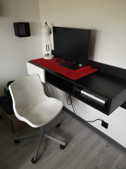 Biurko wiszące 120x40 + krzesło IKEA