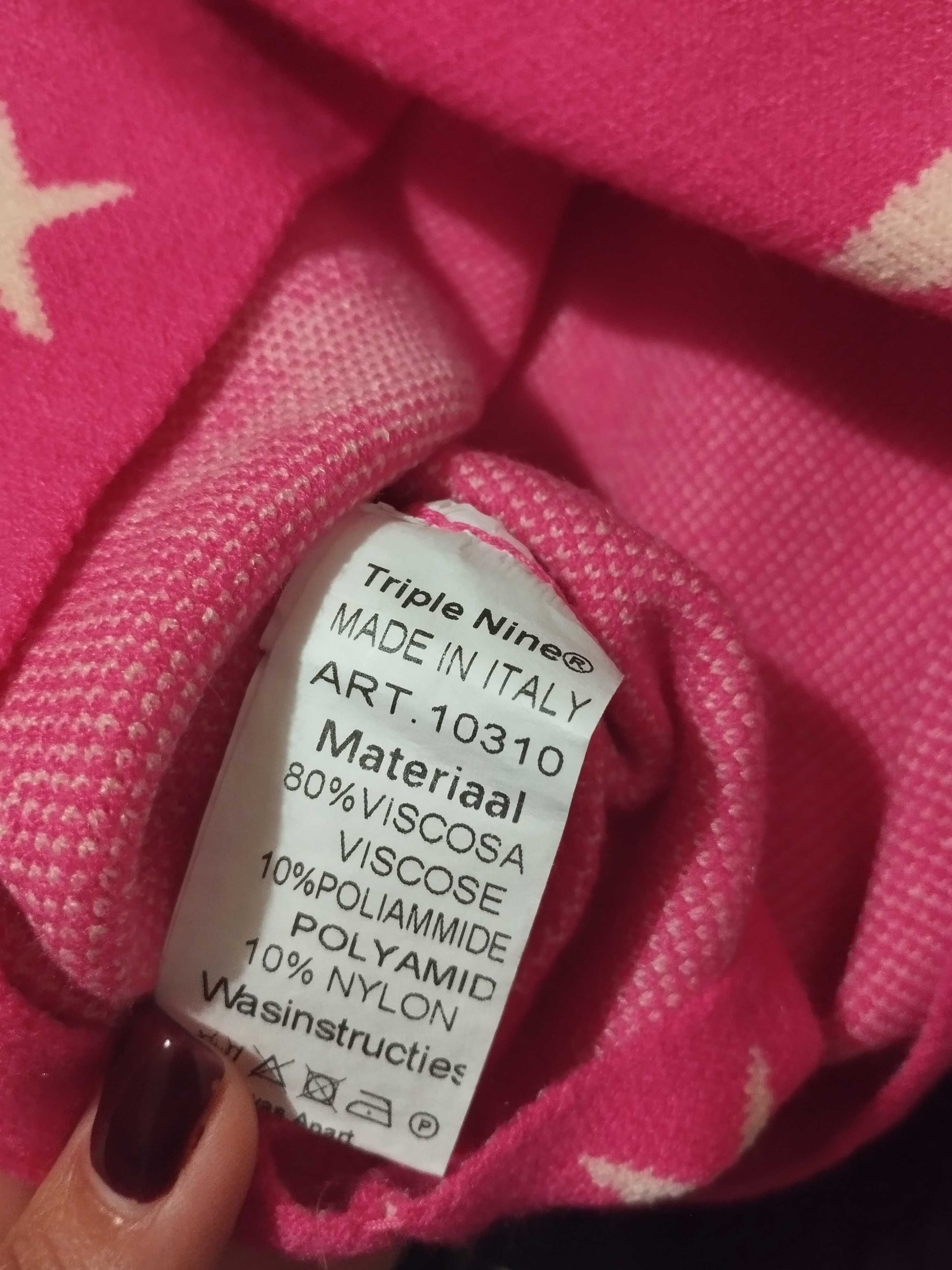 Camisola malha rosa fúcsia com estrelas nova