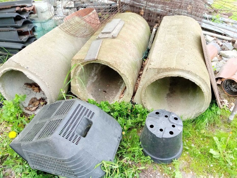 Kręgi betonowe, mostek, przepust