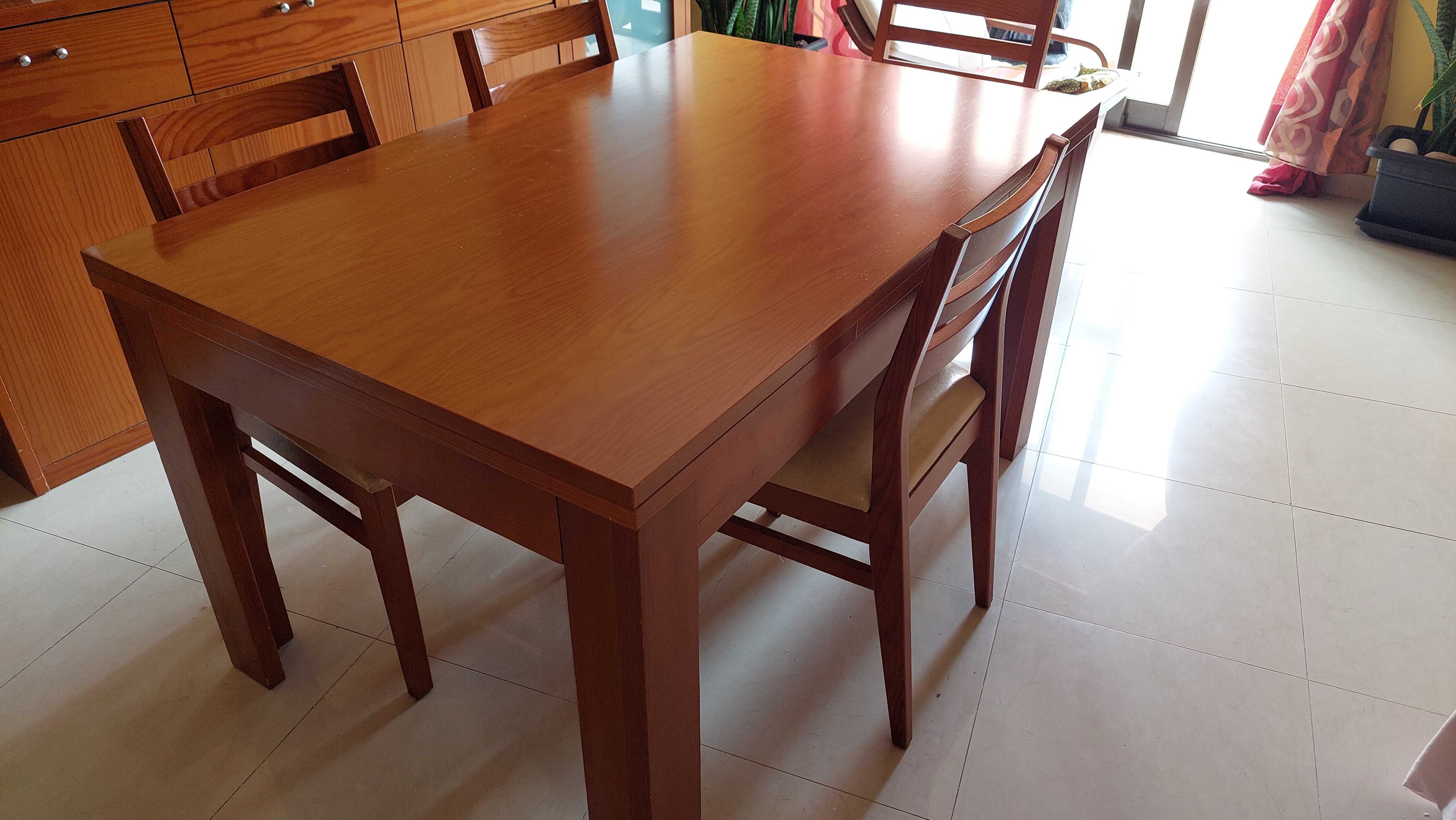 mesa jantar madeira extensível