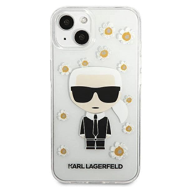 Etui Karl Lagerfeld Flower Ikonik Karl na iPhone 13 mini - przezroczys