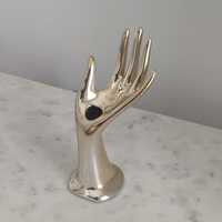 Ceramiczna dłoń ręka złota stojak na biżuterię retro vintage