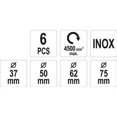 Szczotki Rotacyjne Z Trzpieniem Inox 6Szt Yato