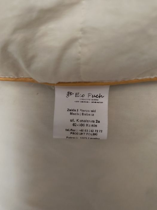 Kołdra 220x200 puch i pierze wsad 3.5 kg
