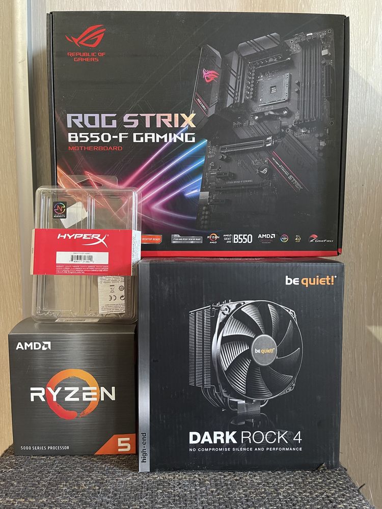 Asus ROG StrixB550-F Gaming+AMD 5600X+HyperX DDR4-3600 32Гб+DarkRock4