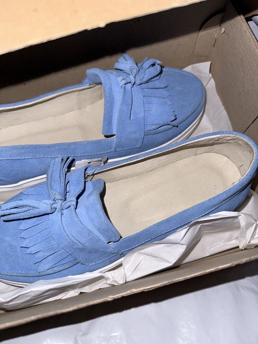 Лофери замшеві блакитні