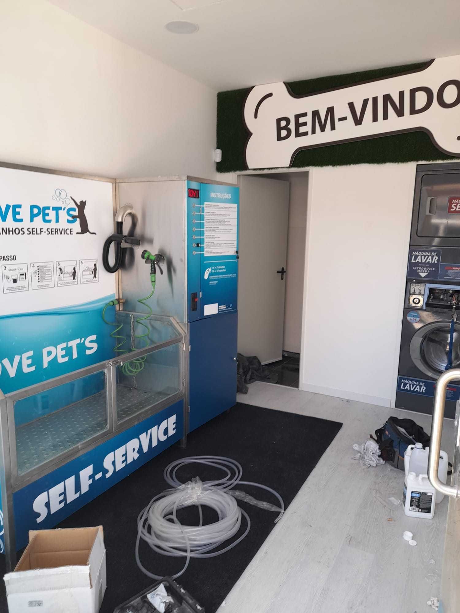 Conceito de negócio em expansão em Portugal, dog-wash self-service