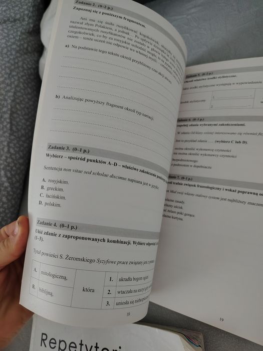 Egzamin j.polski ósmoklasosty zadania zestaw ćwiczeń nowe