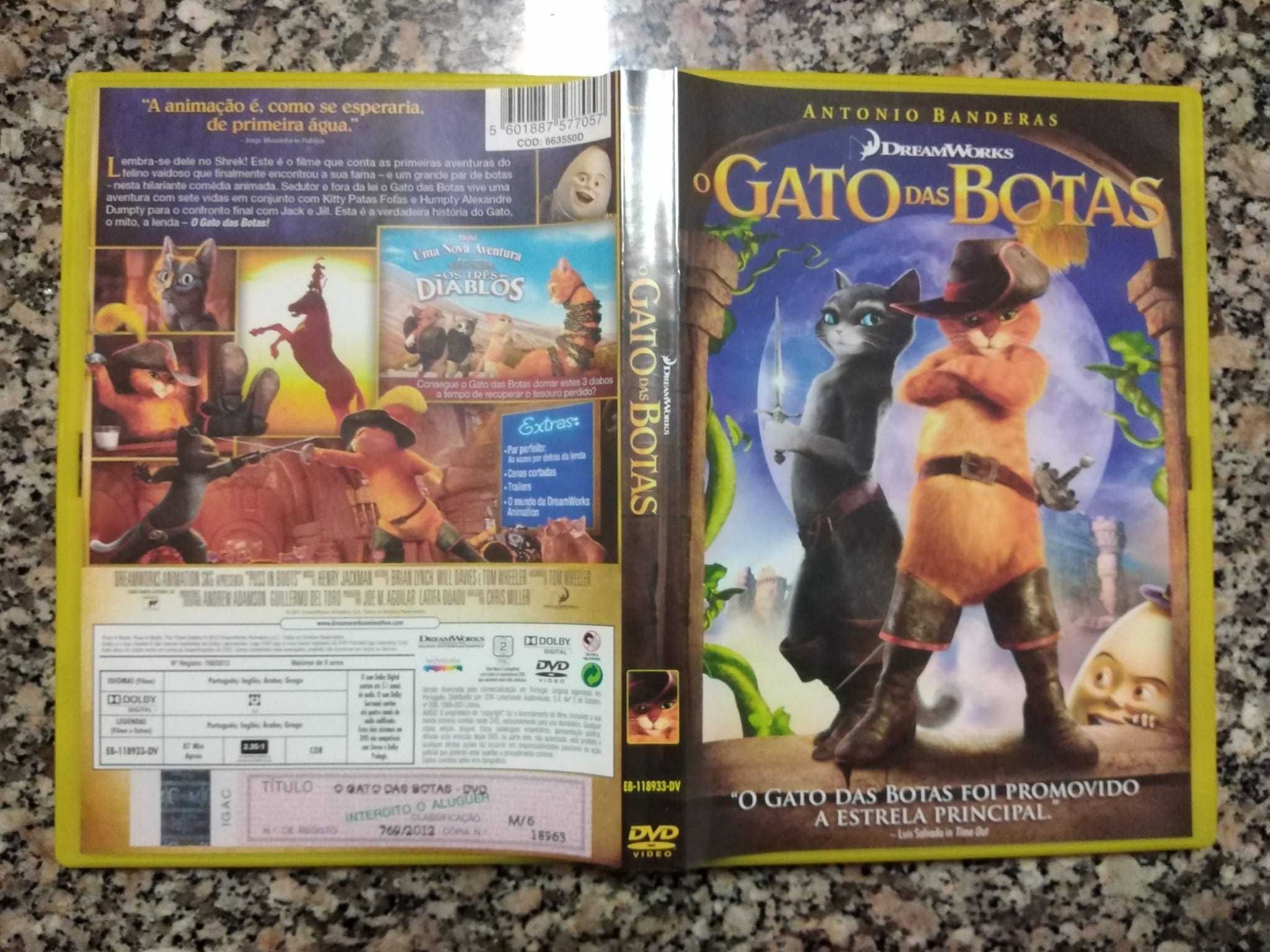 Filmes do Shrek em DVD + Gato das botas