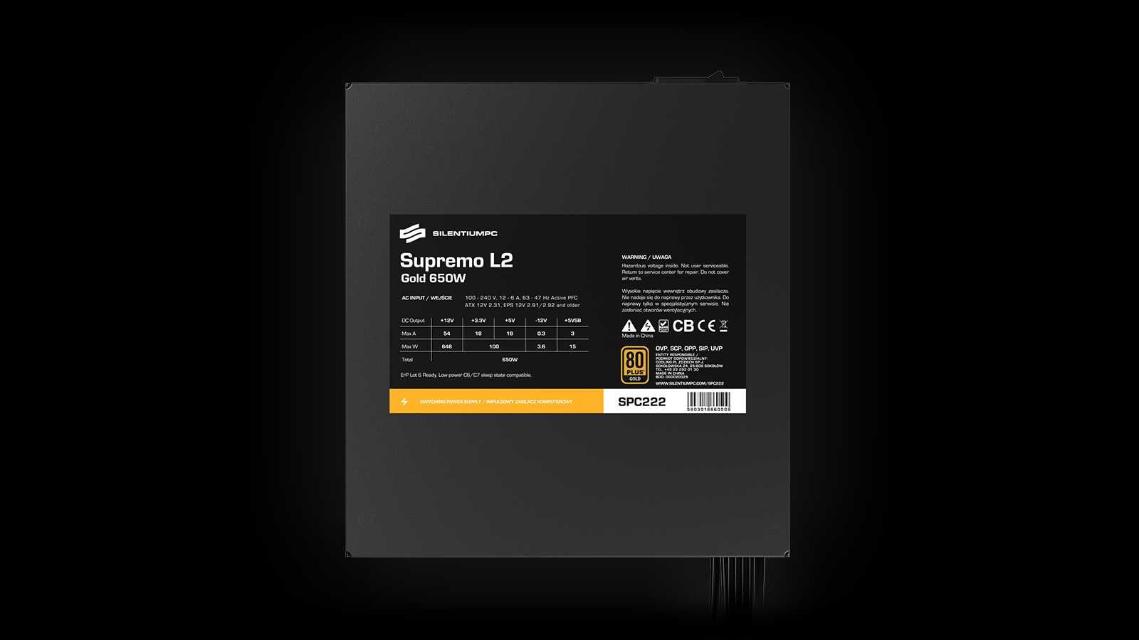 Zasilacz SilentiumPC Supremo L2 Gold 650W (SPC222)