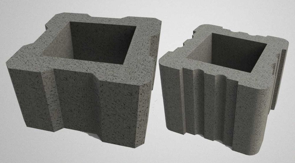 Шлакоблок, колотий блок, колони,  кришки, декор. Все для паркану.