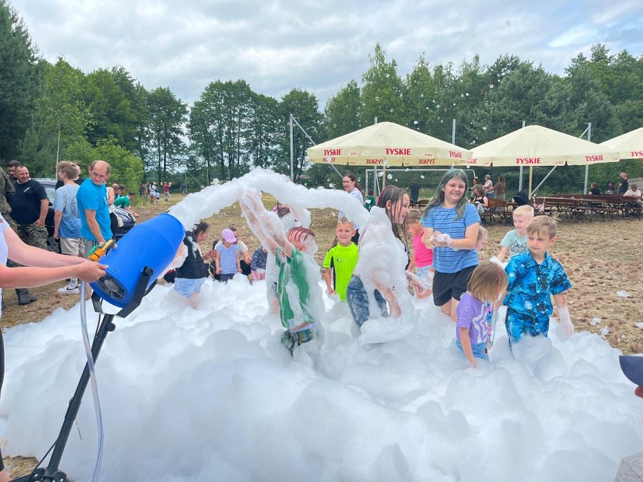 Wynajem dmuchana zjeżdżalnia Bubble House Miś XXL piana party ścianki