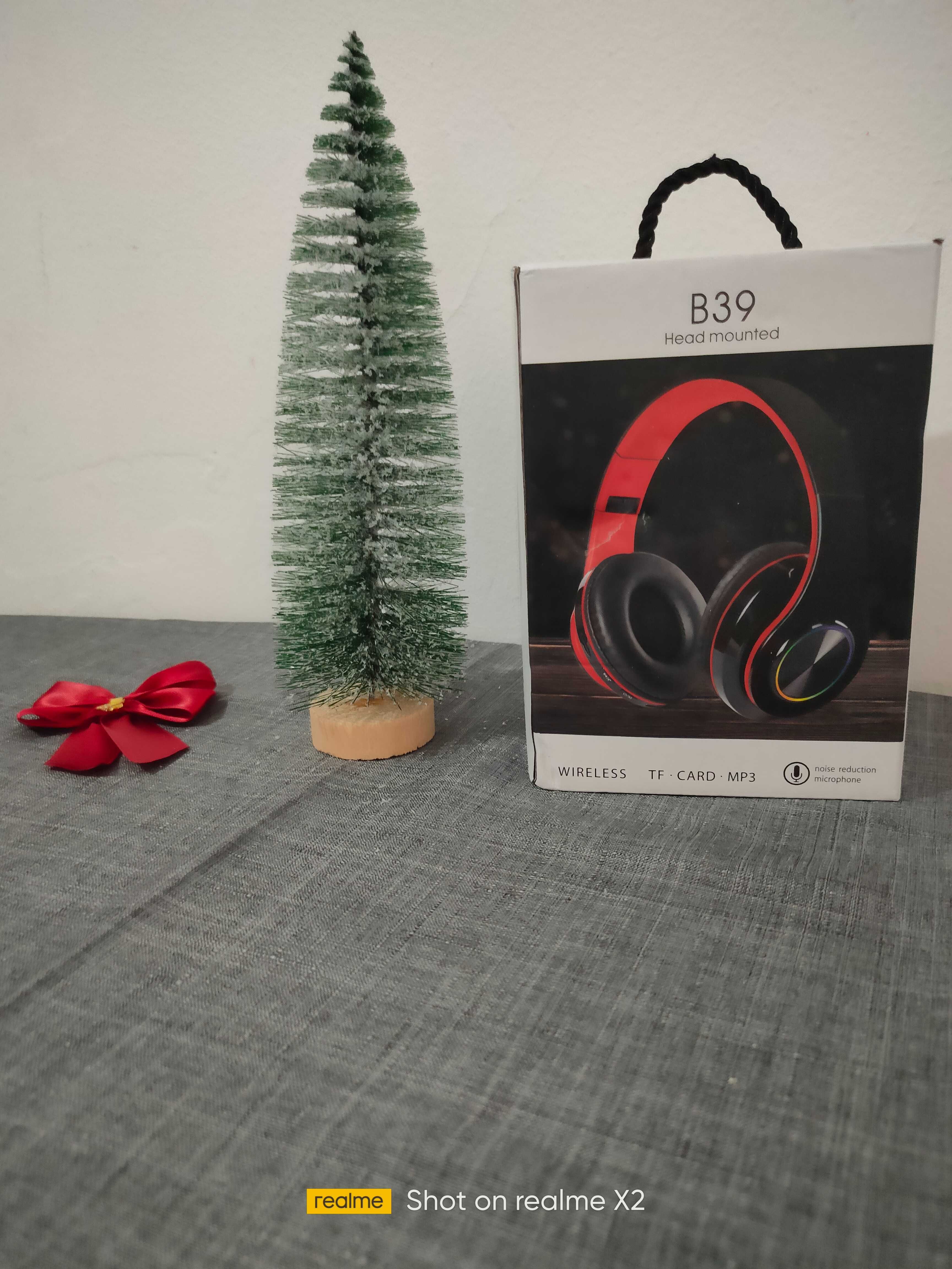 B39 Bluetooth Wireless Headphones - Preto/Vermelho