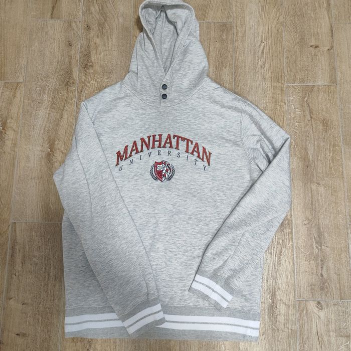 Стильне сіре худі "Manhattan University" (Доставка новою поштою)