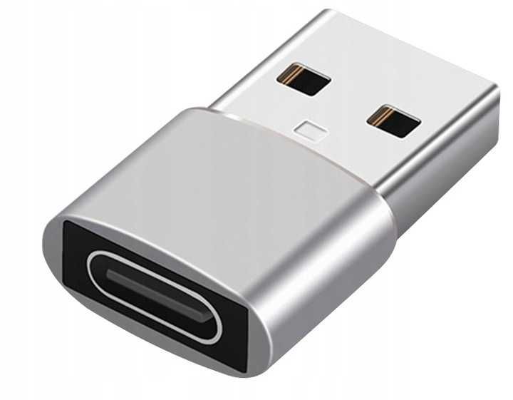 Adapter OTG Przejściówka USB-A do USB-C TYP-C Kolor CZERWONY Czarny