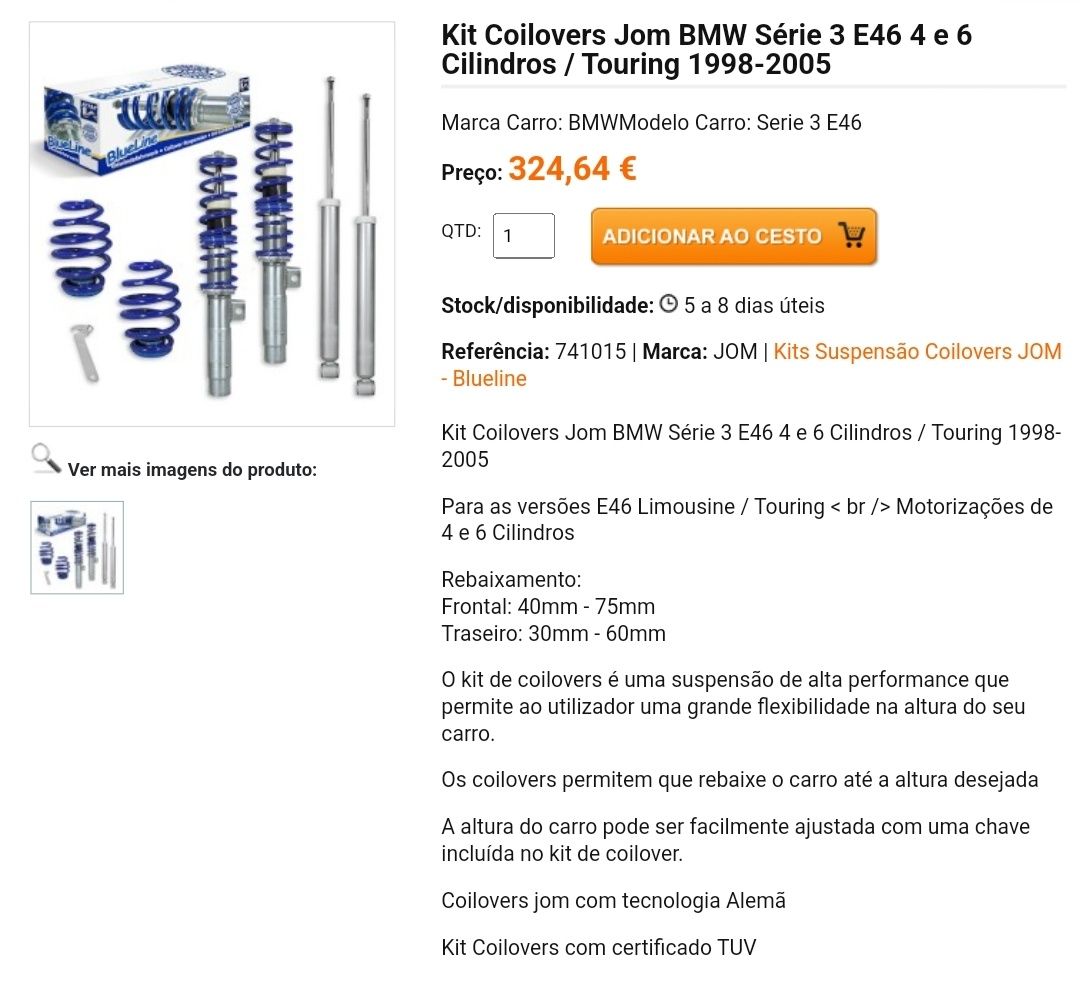 Coilovers BMW e46