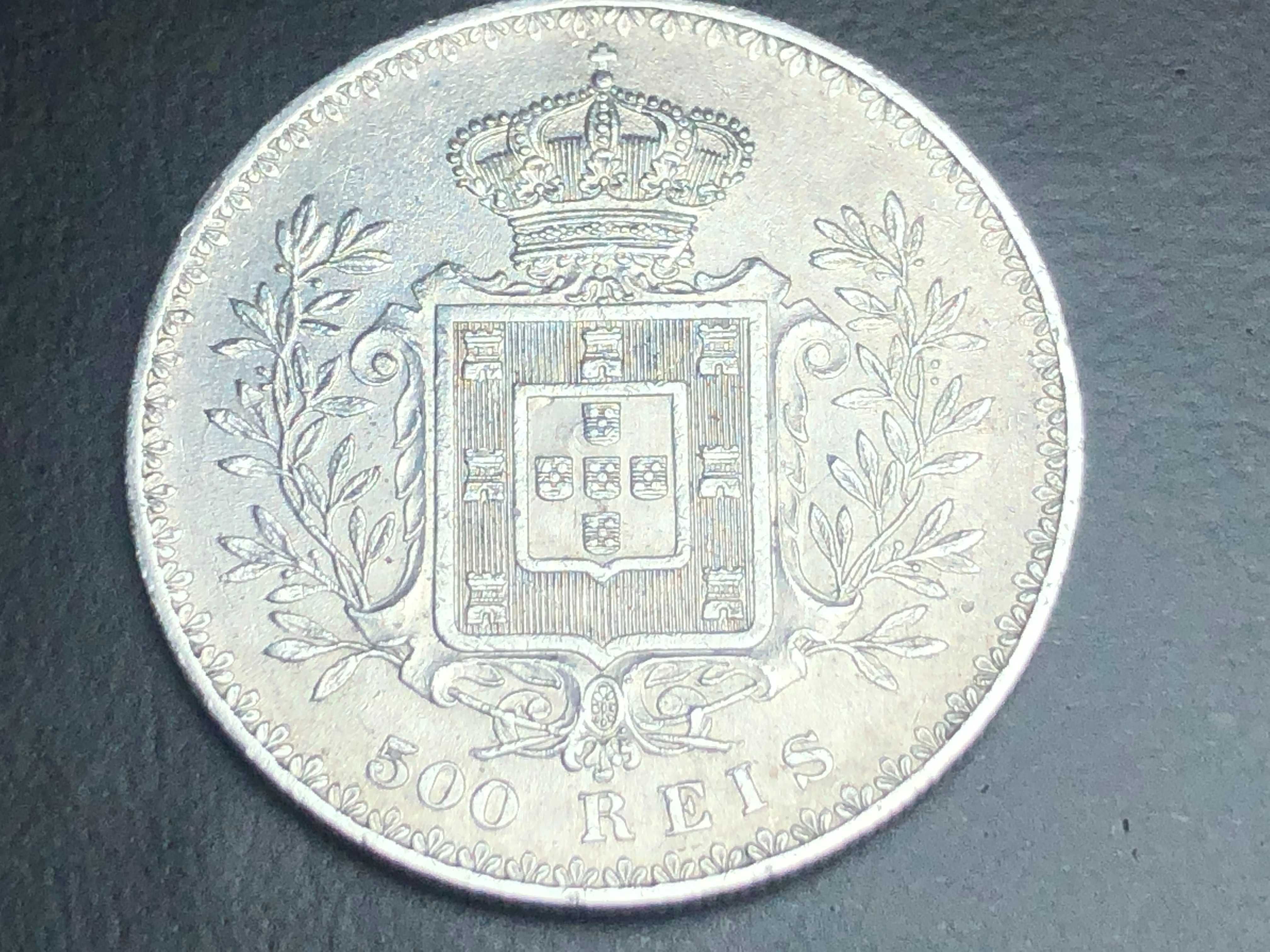 500 Reis 1891 D. Carlos I Prata