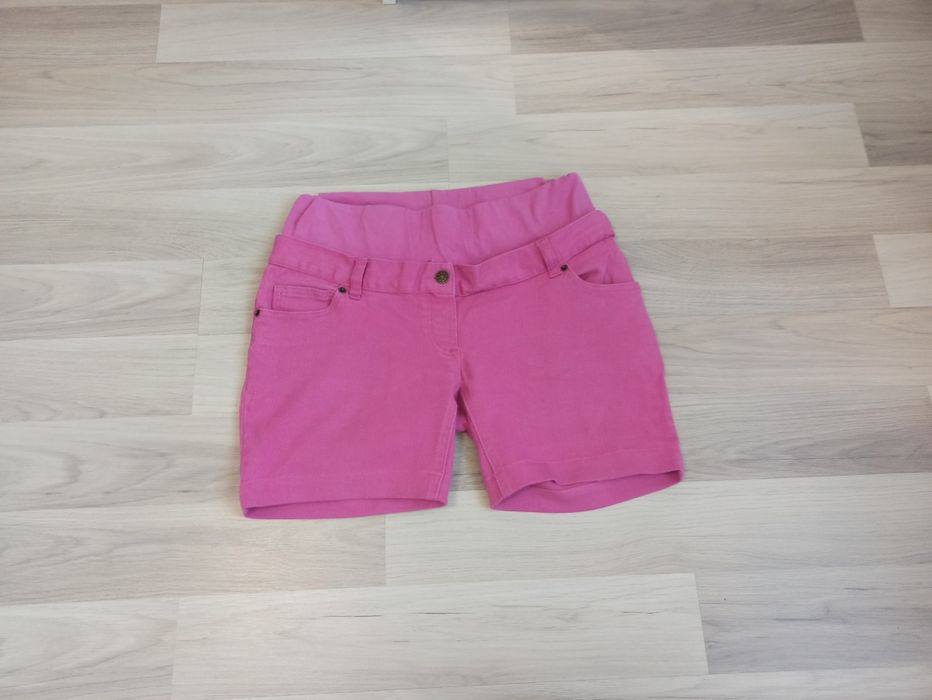 Krótkie spodenki ciążowe jojomamanbebe różowe S 36 niski pas ciążowy