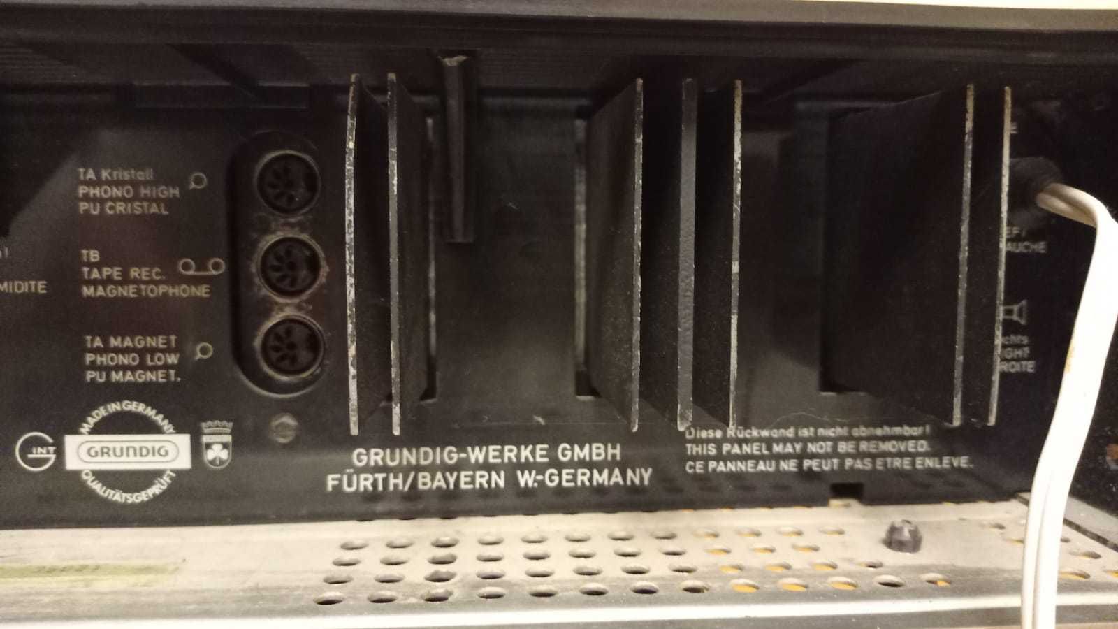 Stylowy komplet kolumn LOEWE, podstawy,  radio GRUNDIG