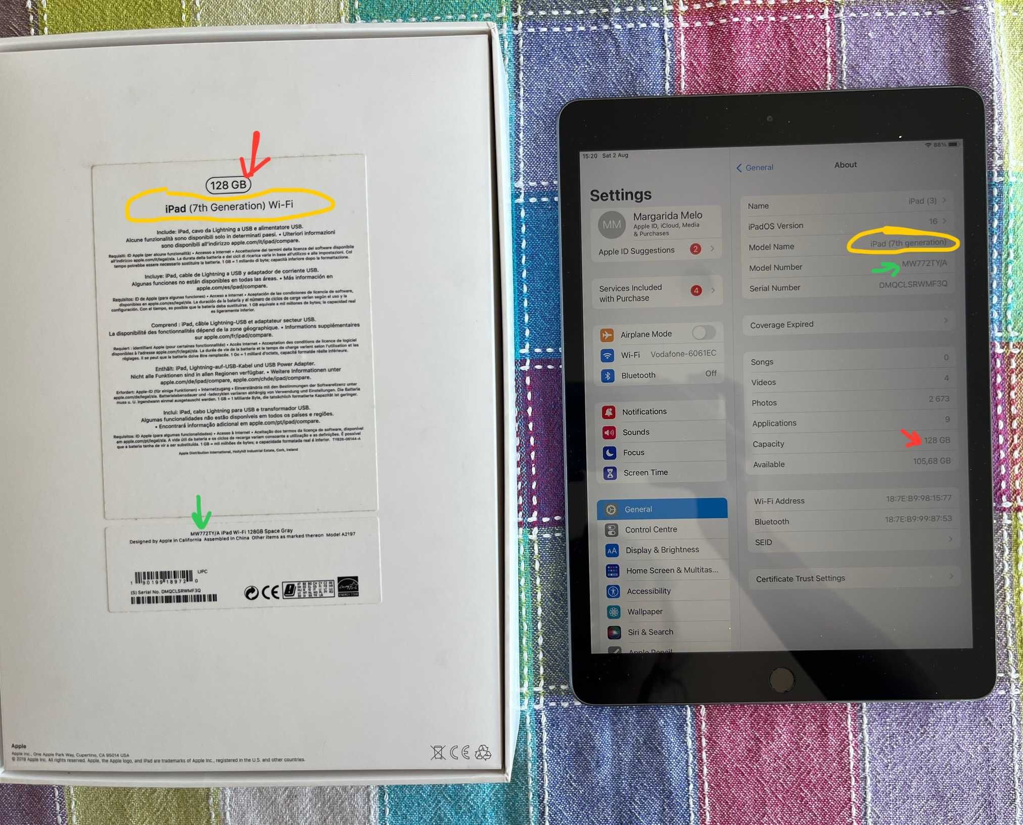 iPad  128GB (7th Genaration)
