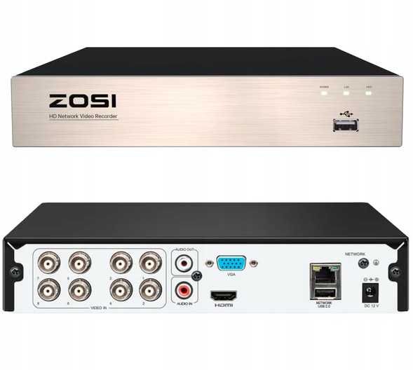 Zestaw 4 kamer Zosi + Rejestrator cyfrowy 8-kanałowy DVR 1080P HD