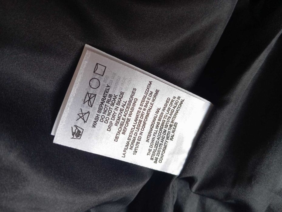 Kurtka puchowa Dsquared2 - regular fit, błyszcząca czarna rozmiar S