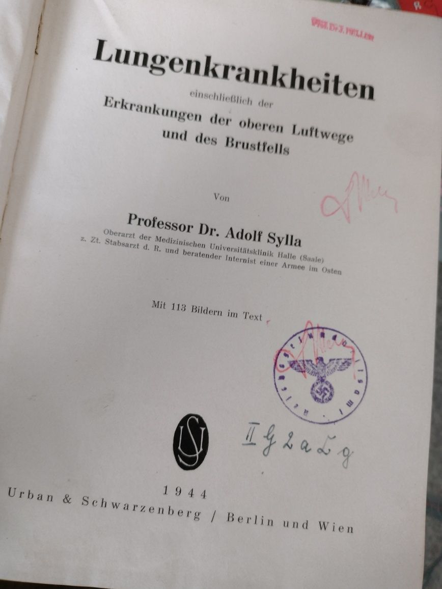 Książka, poradnik choroby płuc 1944