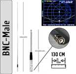 ••• 27 MHZ Телескопическая Си-Би (CB) Антенна | 130 см | Для Рации BNC