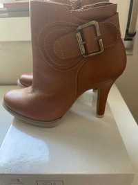 Botins Pele Camel 36 Senhora Tiffosi