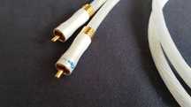 kabel rca 1m srebro cinch pozłacane zaciski 24 K złotem