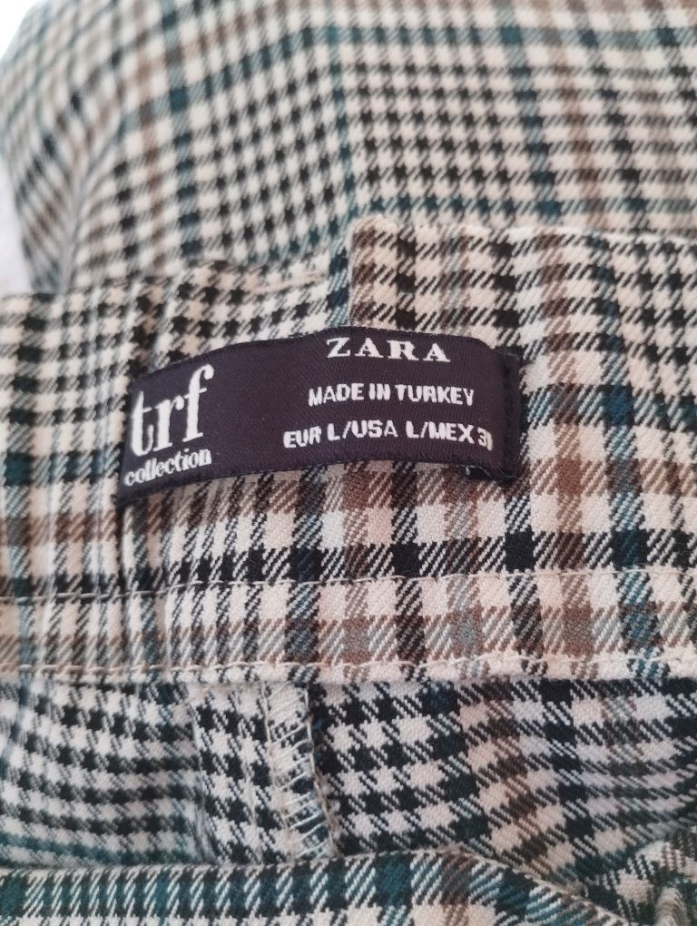 Zestaw spodni Zara i H&M z wysokim stanem.