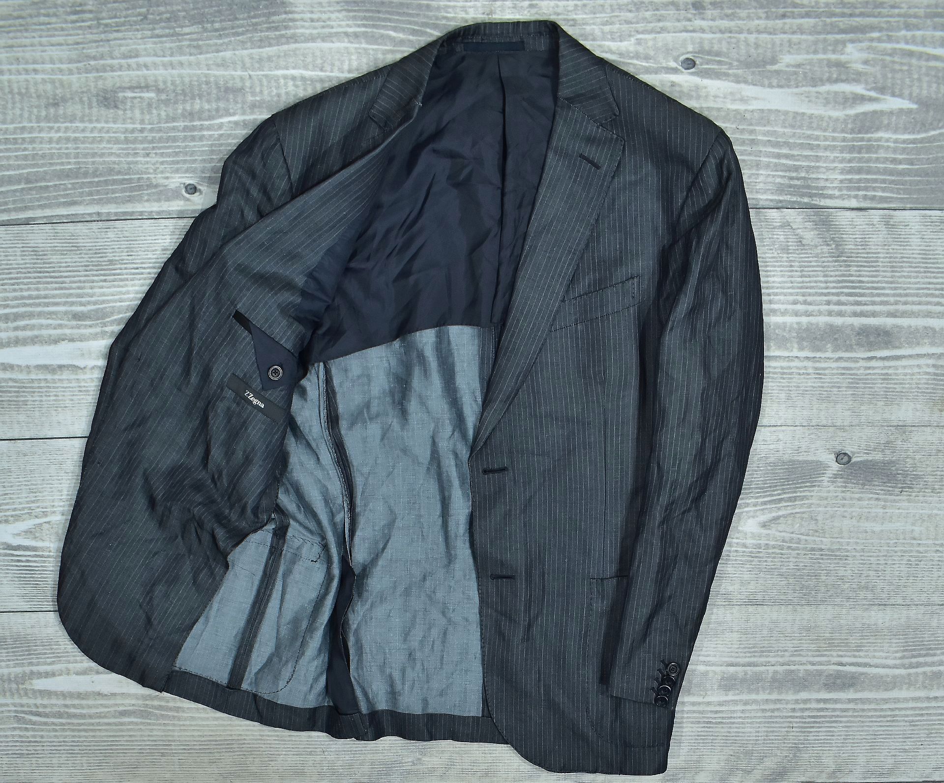 Z Zegna Lniano-Jedwabna Marynarka Męska 50