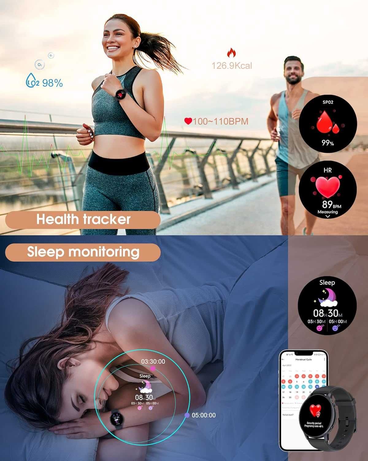 Tuyoma LW36 Smartwatch IP68 Oksymetr pulsometr połączenia polski