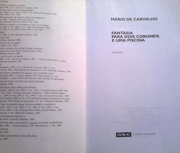 Fantasia para Dois Coronéis e uma Piscina - Mário de Carvalho