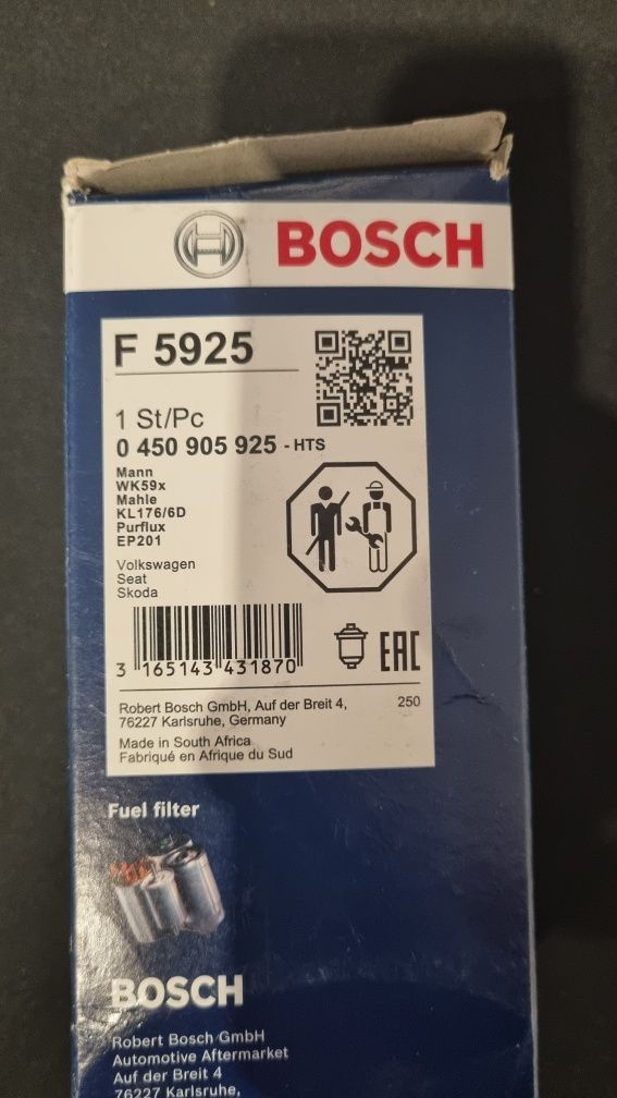 Filtr paliwa bosch F5925