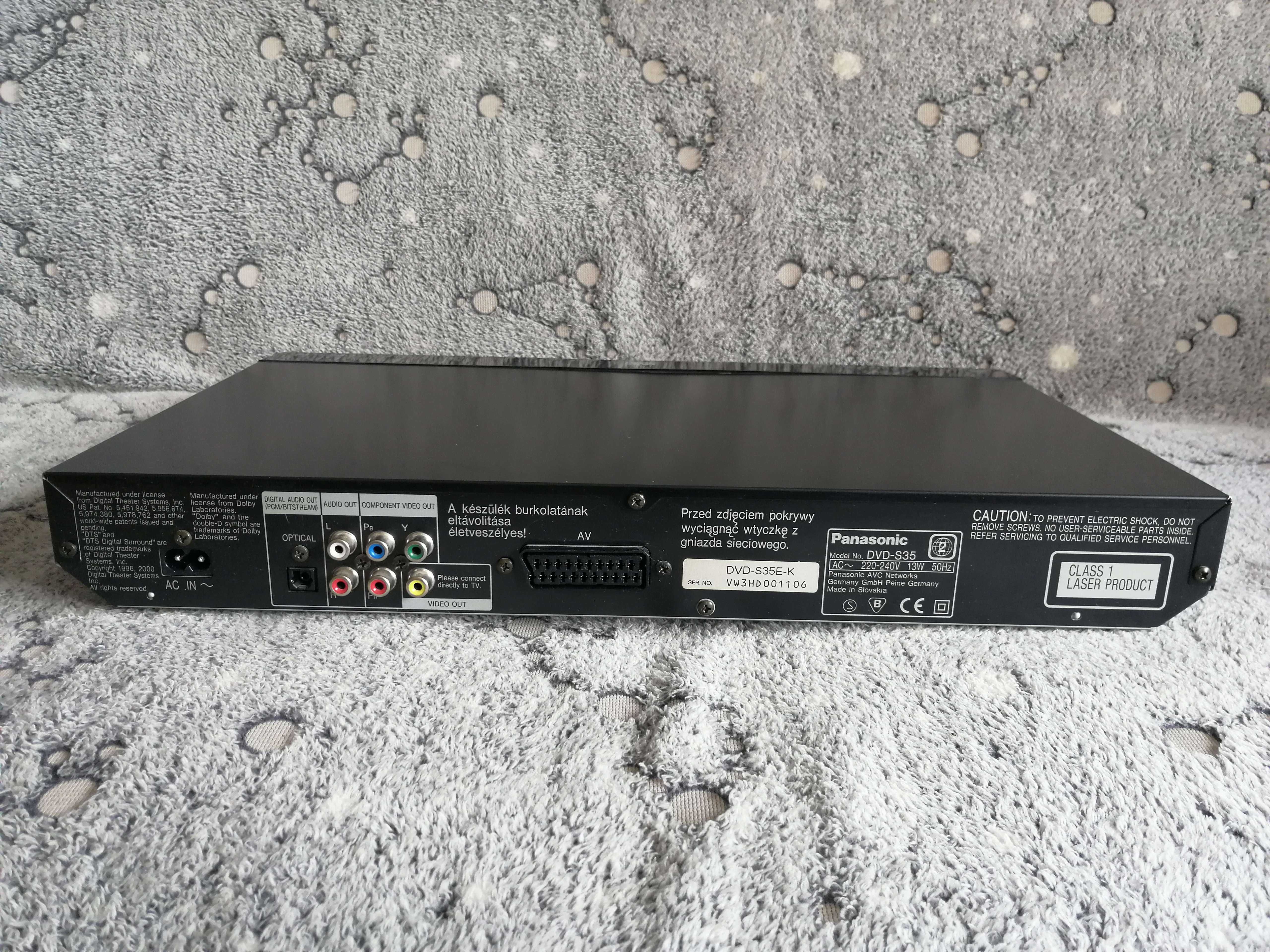 Odtwarzacz DVD, CD Panasonic DVD-S35 z pilotem