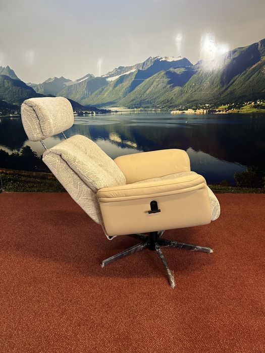 N:14.   Fotel relax, skóra naturalna. Skórzany Nowy.