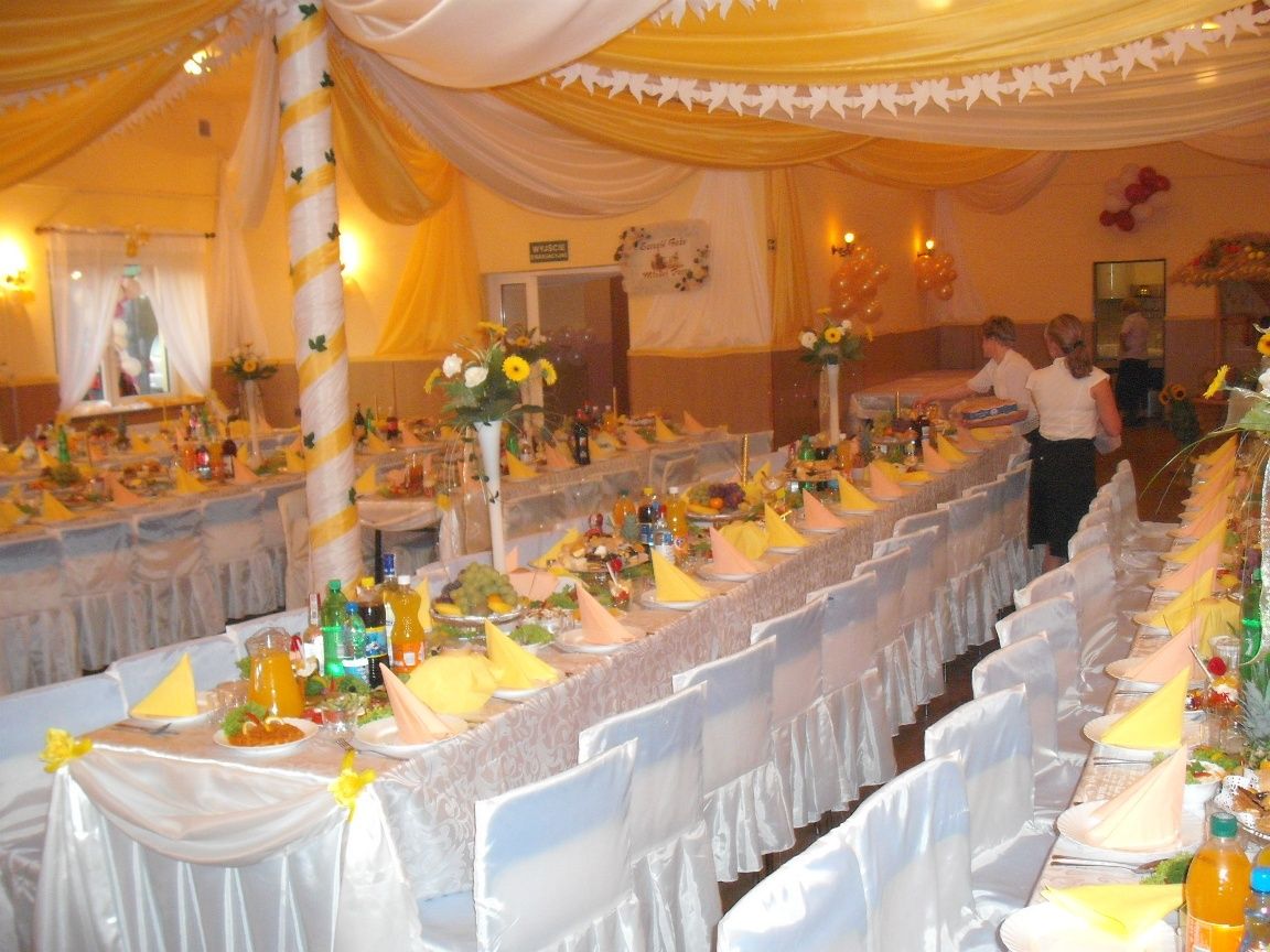 Skirting materiał weselny falbaną 34m materiału