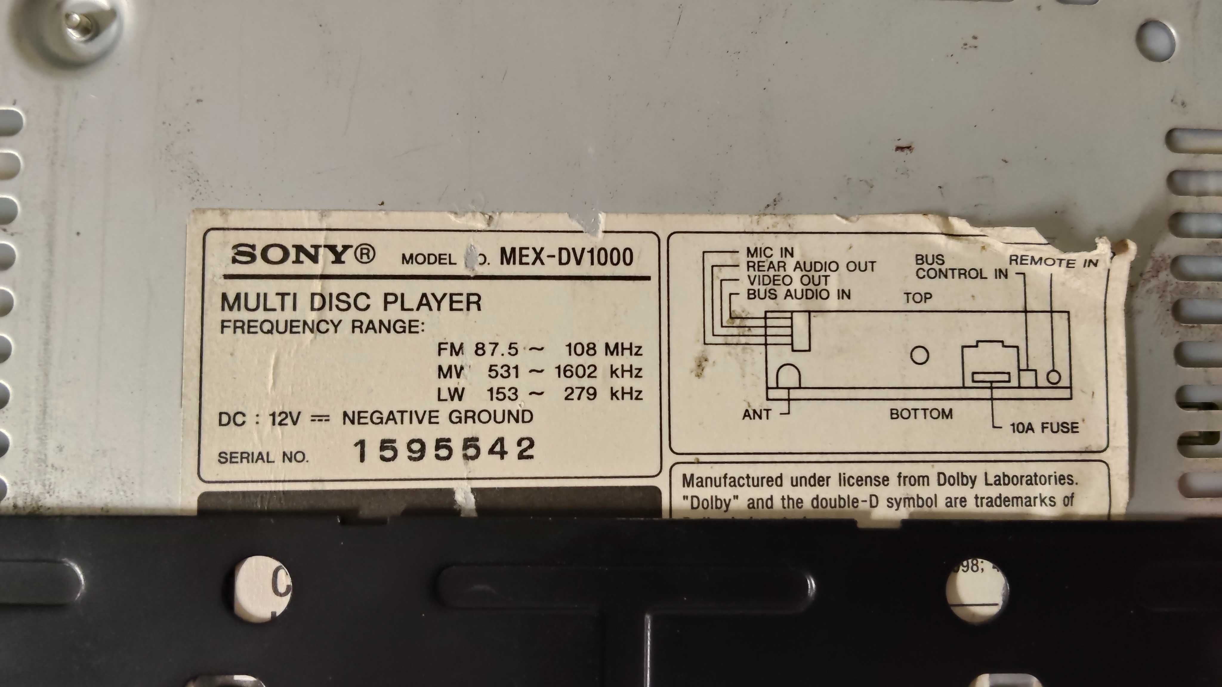Auto-Radio Sony CD, DVD, MP3, WMA