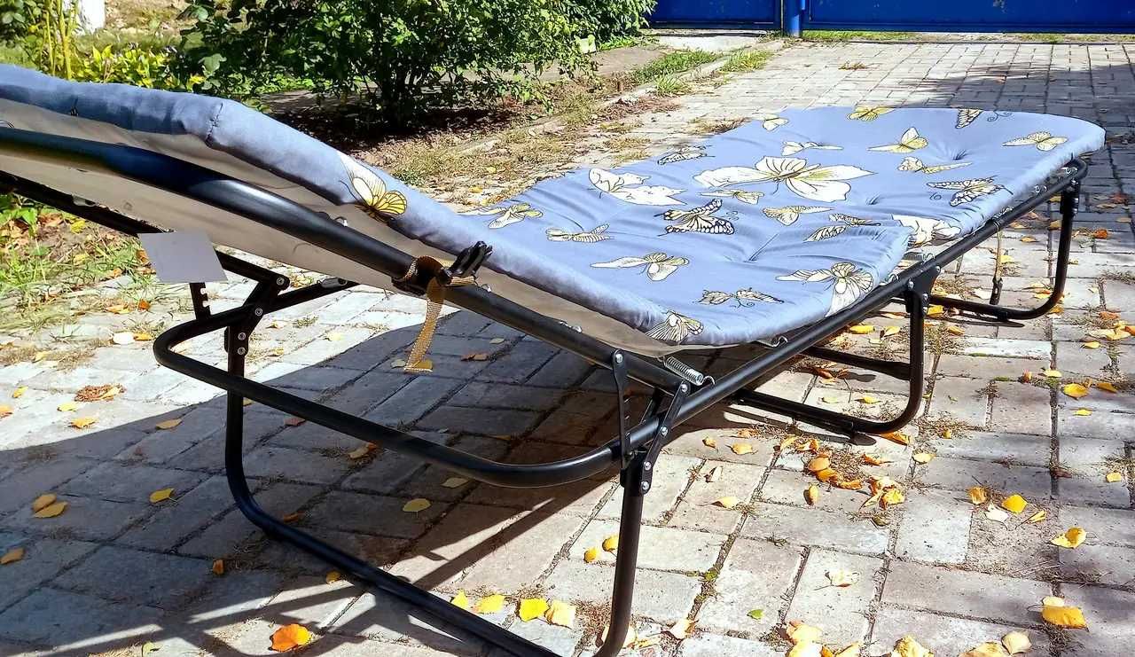 Раскладушка розкладачка з м'яким вшитим матрацом 60 мм.