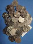 45 Moedas de 5 Escudos + 3 Moedas de 10 Escudos Cupro-Níquel