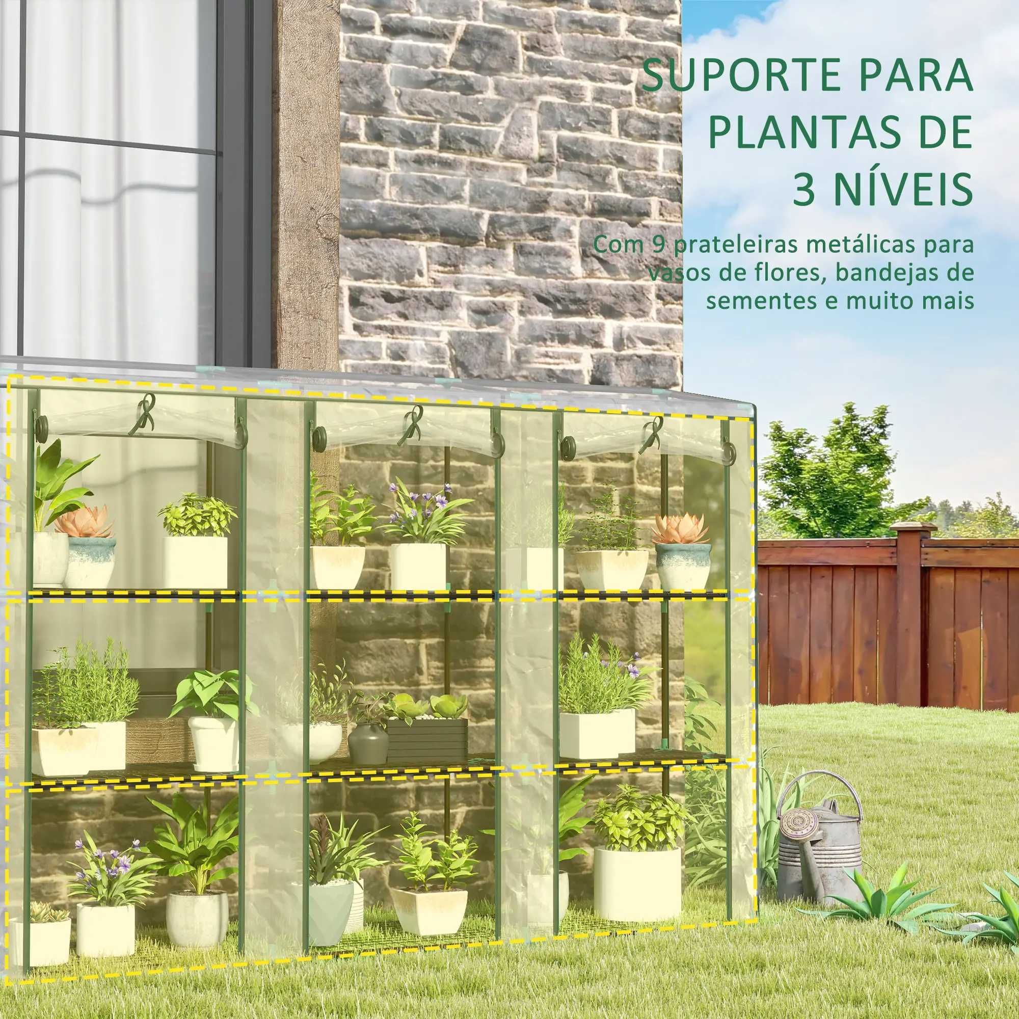 Estufa agrícola com Prateleiras 215x46x151 cm Transparente
