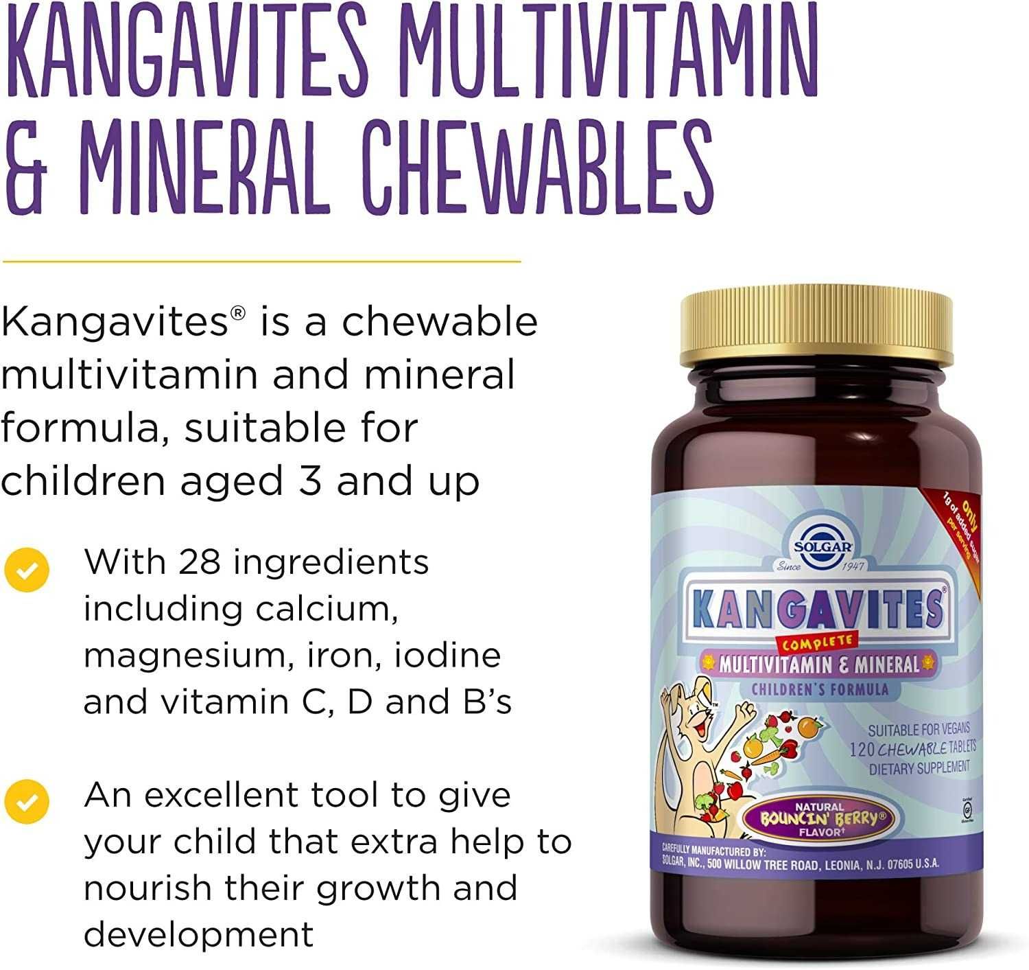Solgar Kangavites 120 таблеток мультивітамінно-мінеральна формула