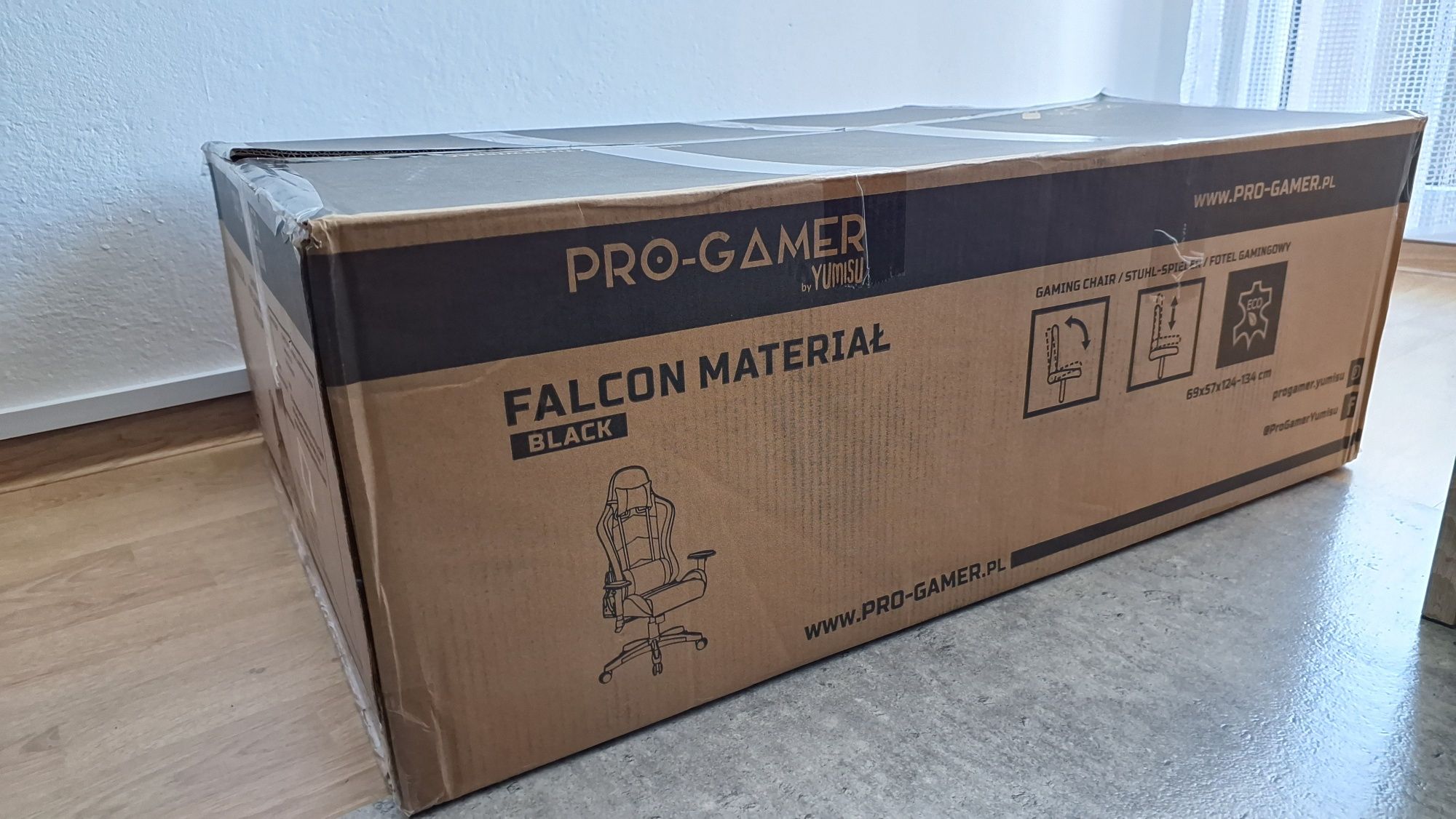 Fotel Pro Gamer by Yumisu Falcon materiałowy czarny