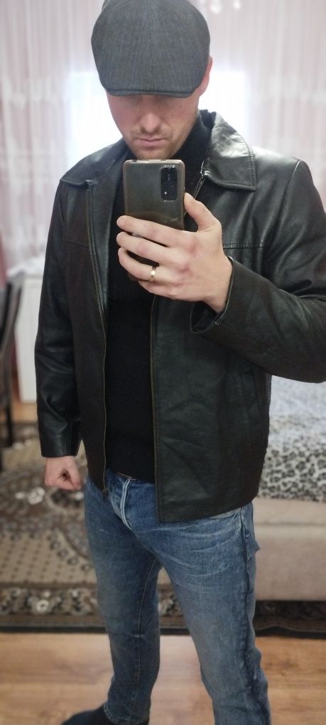 Шкіряна куртка чоловіча Crowngate Leathers black 1990s