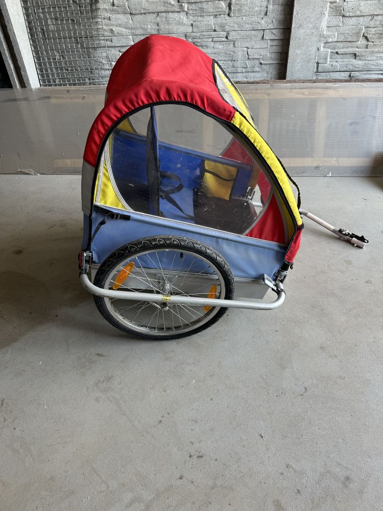 Przyczepka rowerowa dla dwojki dzieci